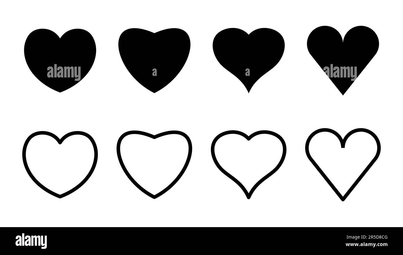 Love icon set. Heart icon vector. Like icon vector Stock Vector Image ...