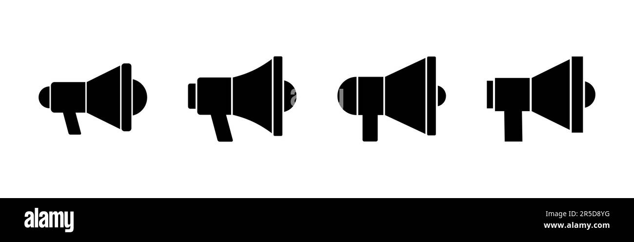 Megaphone icon set. Loudspeaker icon vector Stock Vector Image & Art ...