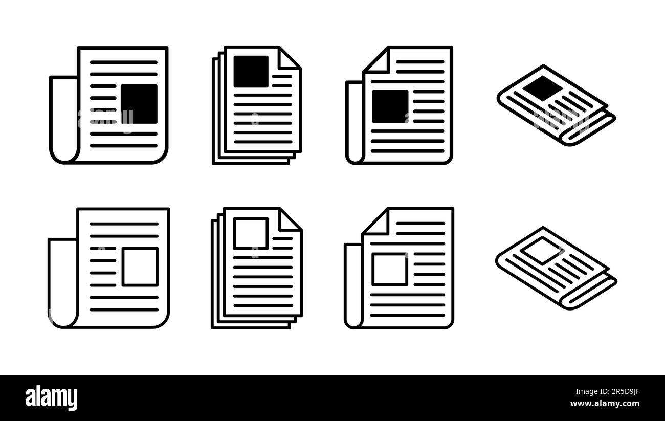 Newspaper icon set. news paper vector sign Stock Vector Image & Art Alamy