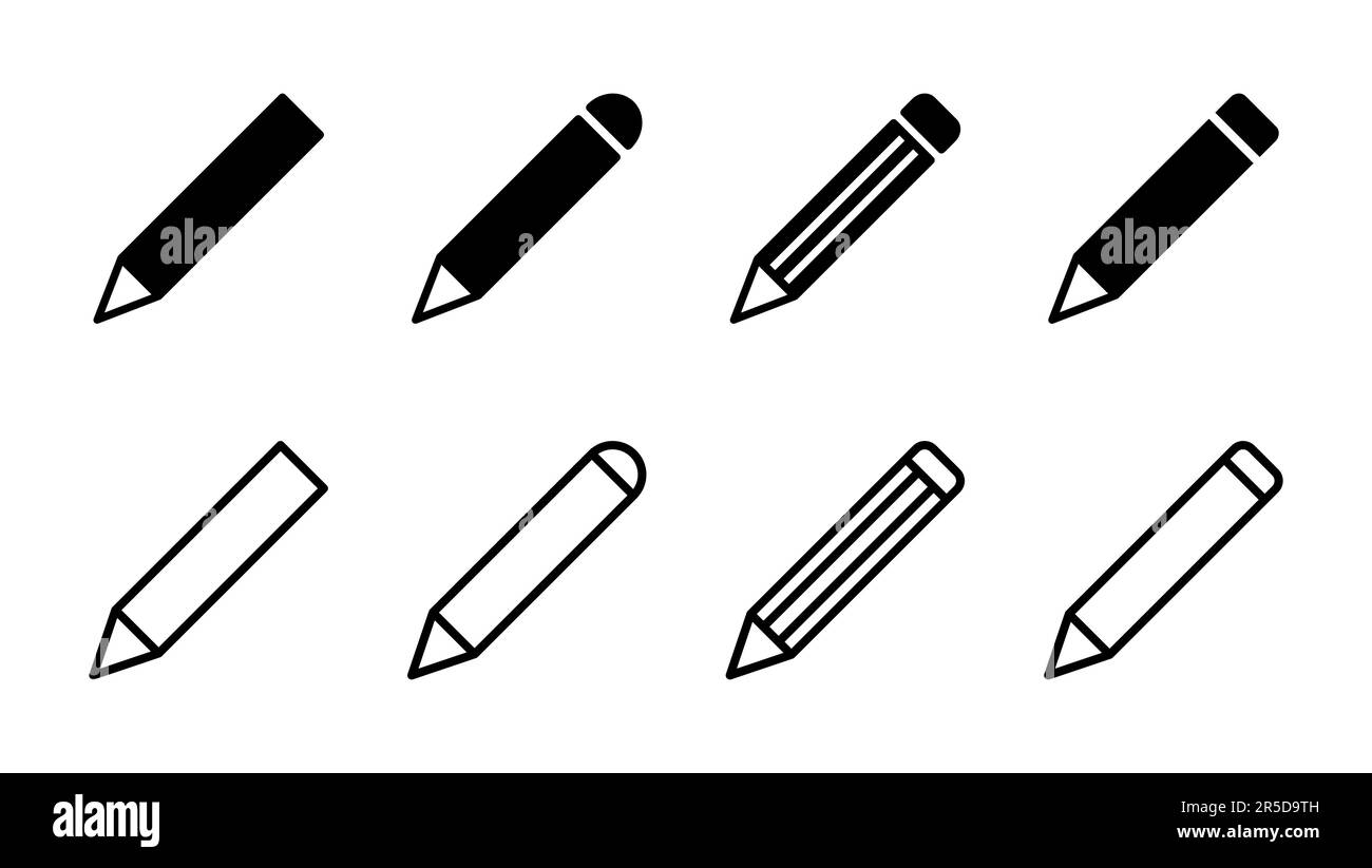 Pencil icon set. pen symbol. edit icon vector Stock Vector Image & Art ...