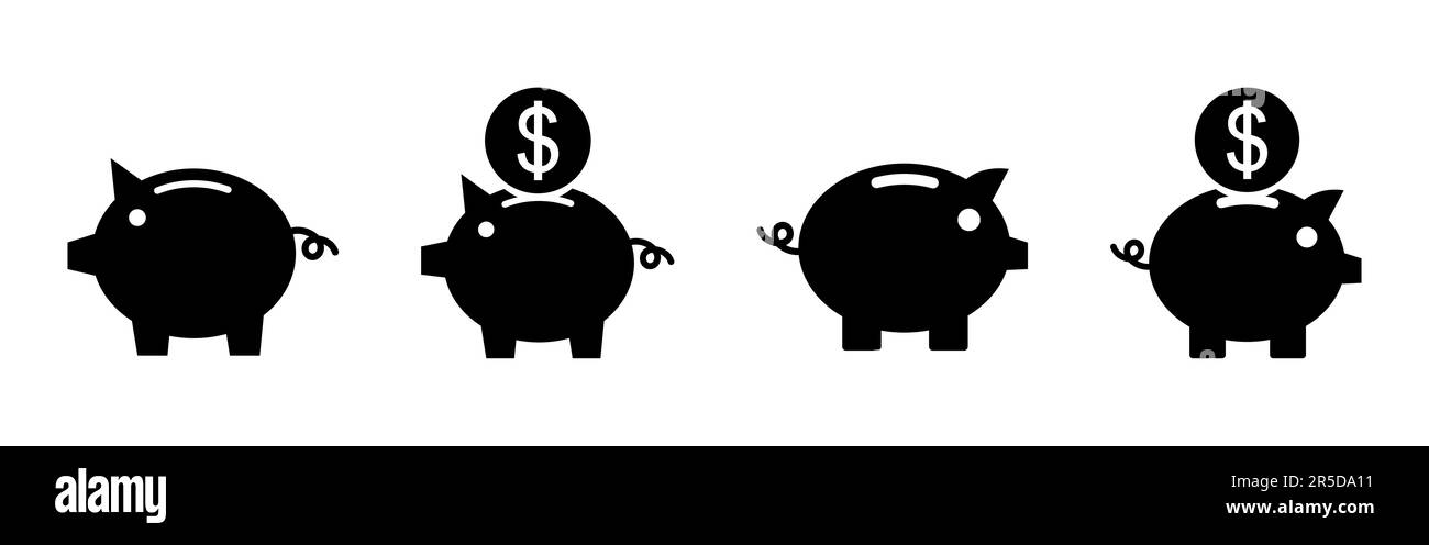Piggy bank icon set. piggy money icon Stock Vector Image & Art - Alamy