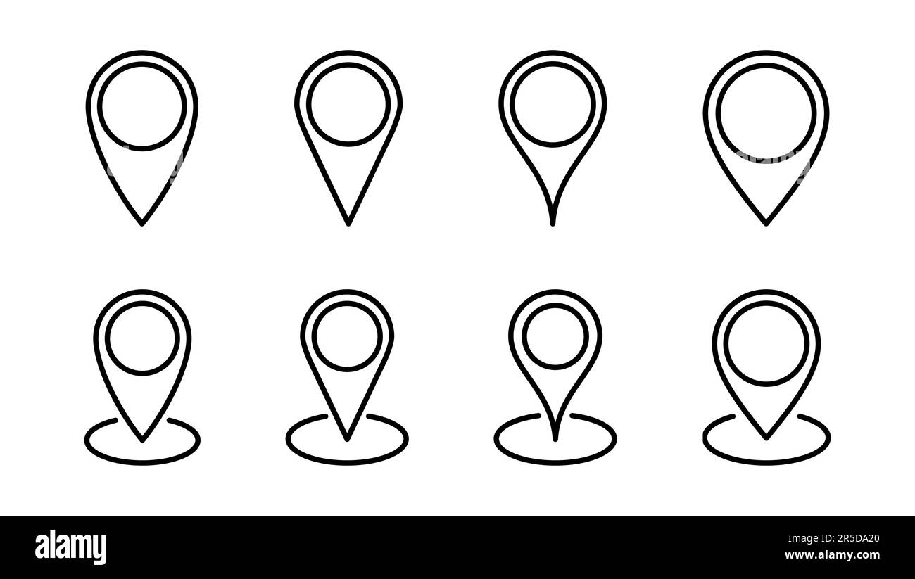 Pin Icon Set Location Icon Vector Destination Icon Map Pin Stock