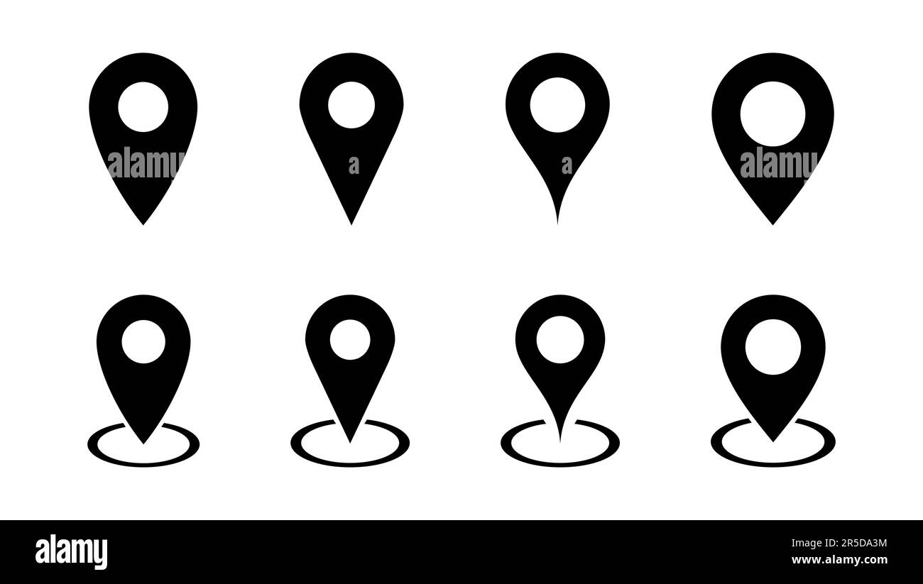 Pin icon set. Location icon vector. destination icon. map pin Stock ...
