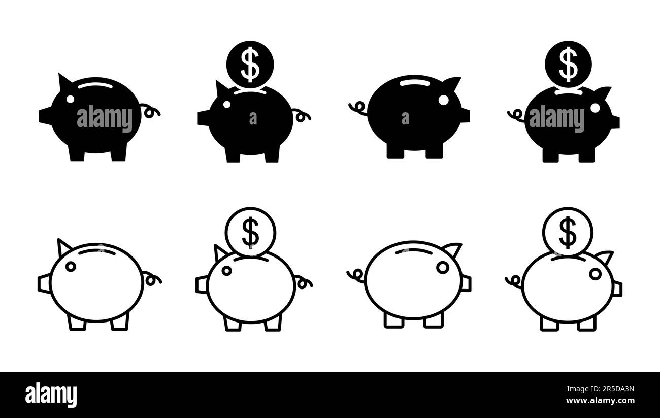Piggy bank icon set. piggy money icon Stock Vector Image & Art - Alamy