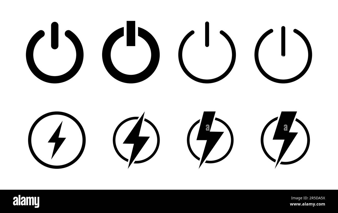 Power icon set. Power Switch Icon. Electric power Stock Vector Image