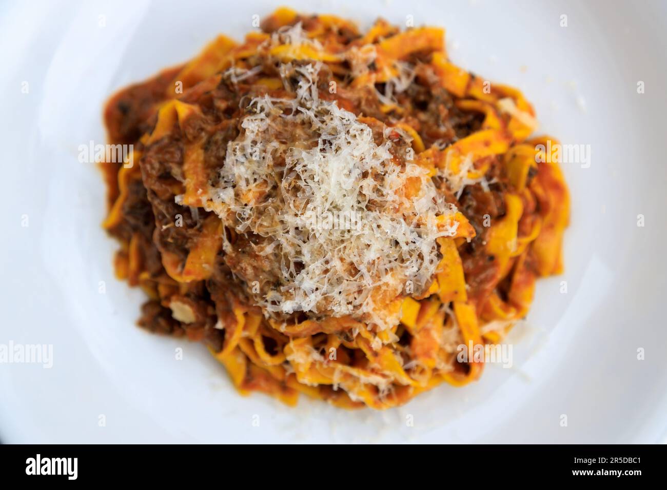 tagliatelle with morel mushroom ragu Stock Photo Alamy