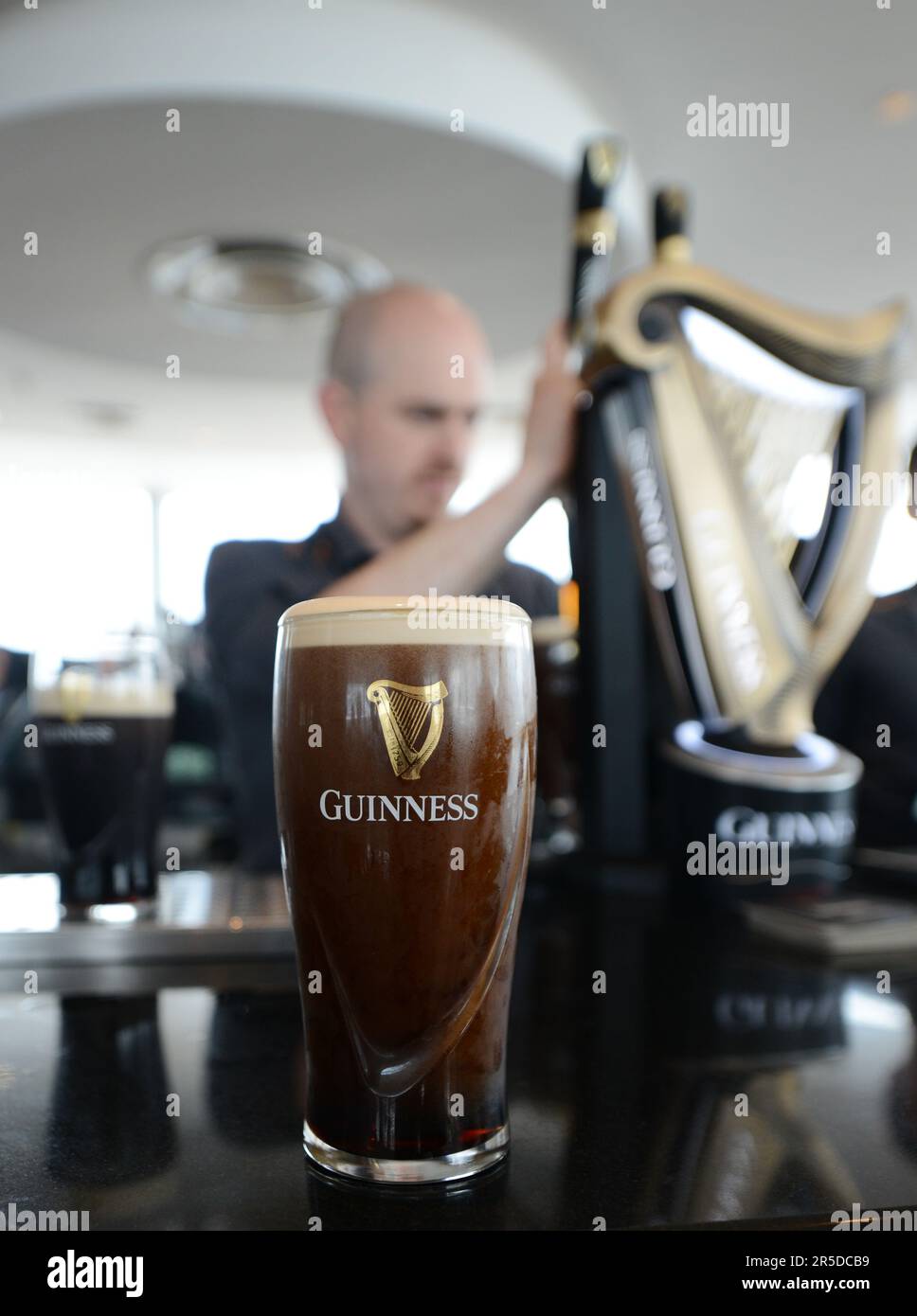 Enjoying a pint of Guinness Stout at the rooftop bar at the Guinness ...