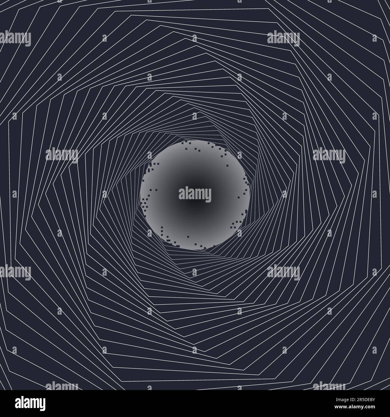 Black Hole effect. Blended pattern. Disappearing pattern Stock Vector