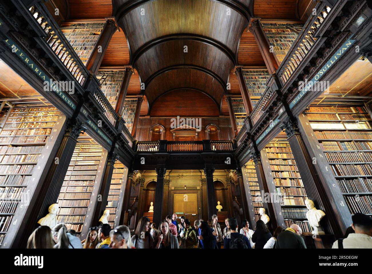 The Long Room at the Trinity College Library in Dublin, Ireland. Stock Photo
