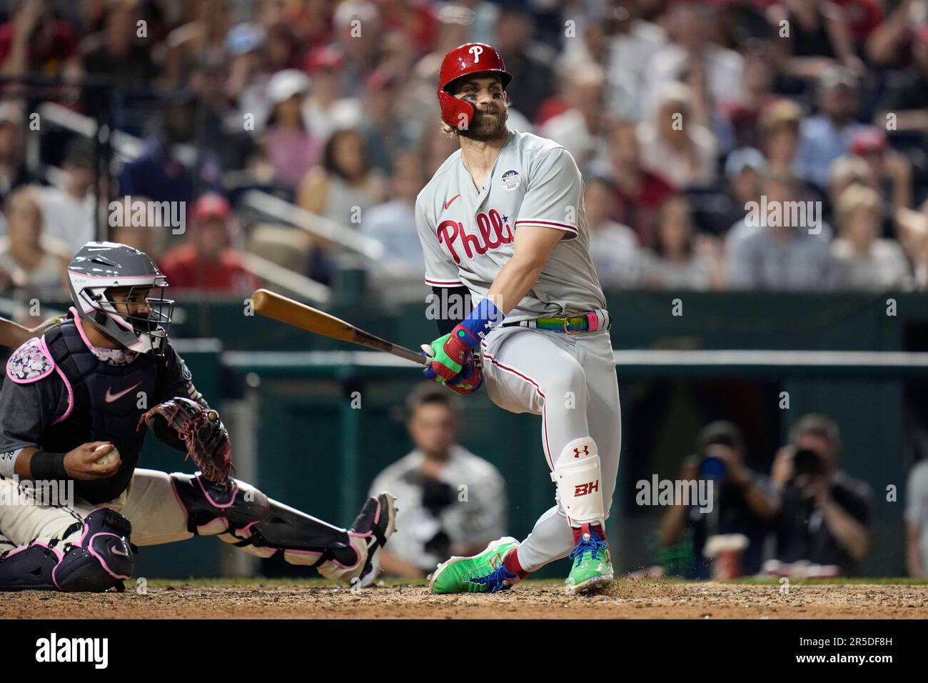 Philadelphia Phillies' Bryce Harper Strikes Out Swinging In The Ninth ...