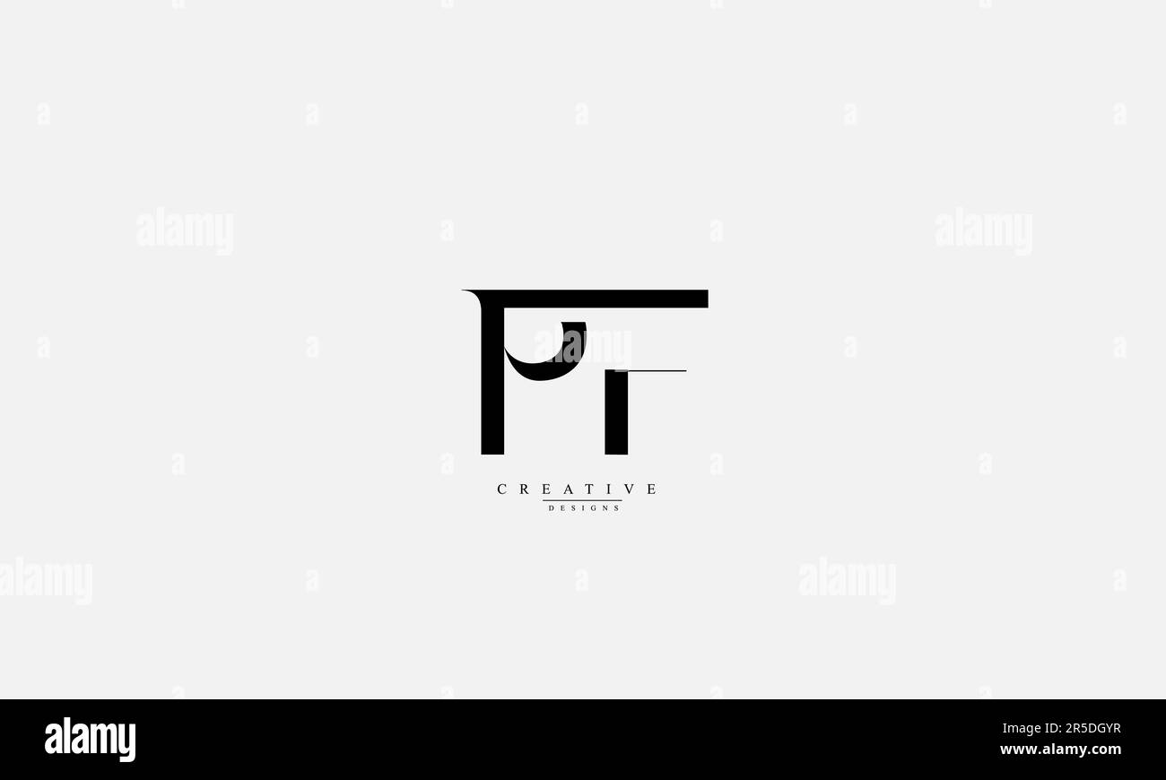 Alphabet letters Initials Monogram logo PF FP P F Stock Vector