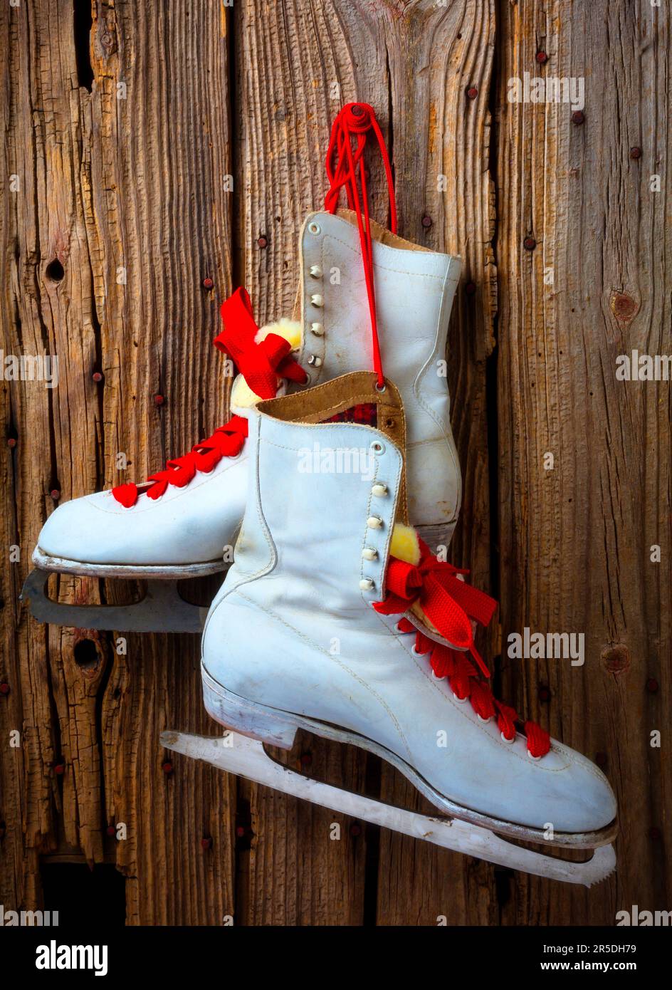 White Ice Skates Stock Photo Alamy