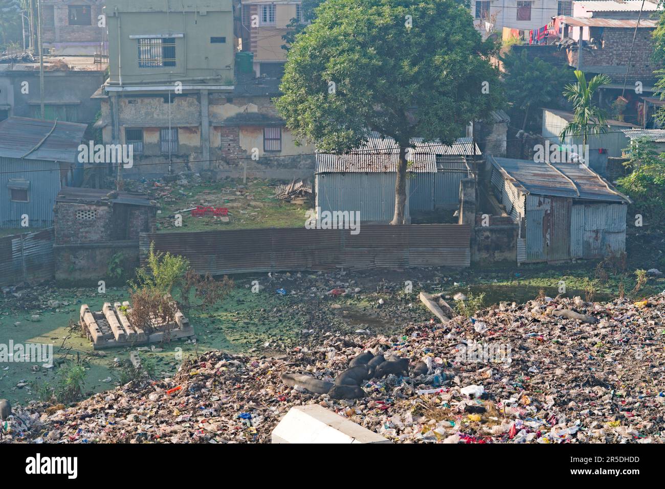 20..11.2022. West Bengal, India. waste disposal dumping ground place in