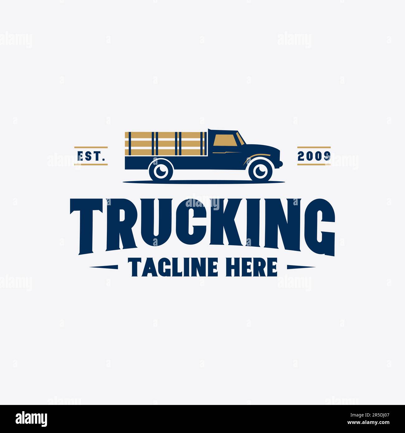 trucking logo template design creative idea Stock Vector