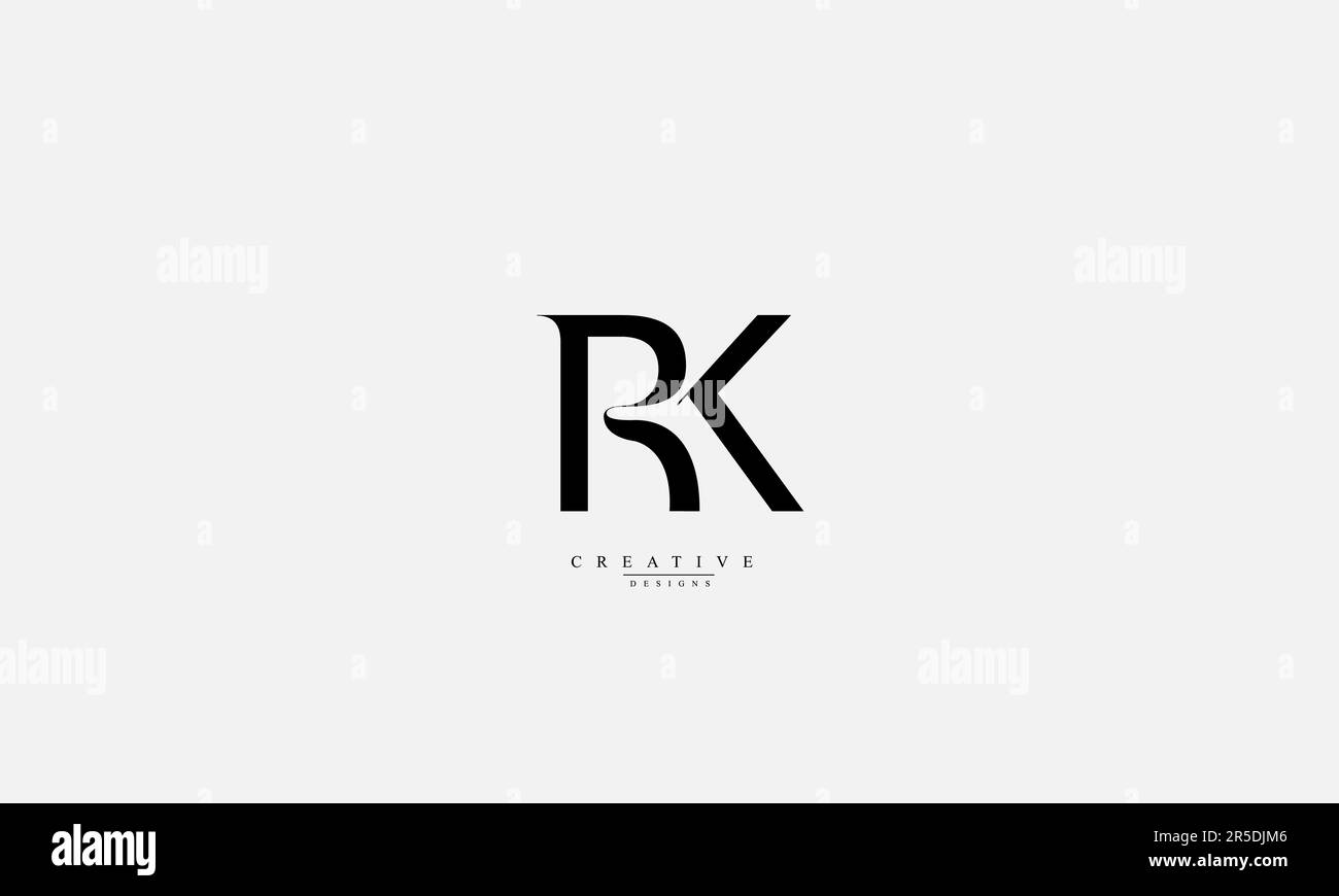 Alphabet letters Initials Monogram logo RK KR R K Stock Vector