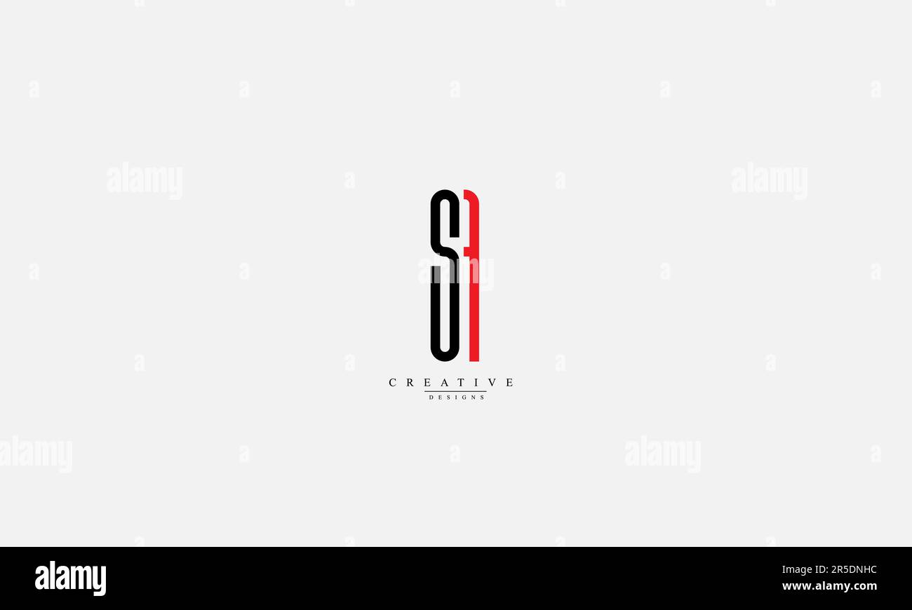 Alphabet letters Initials Monogram logo SA AS S A Stock Vector