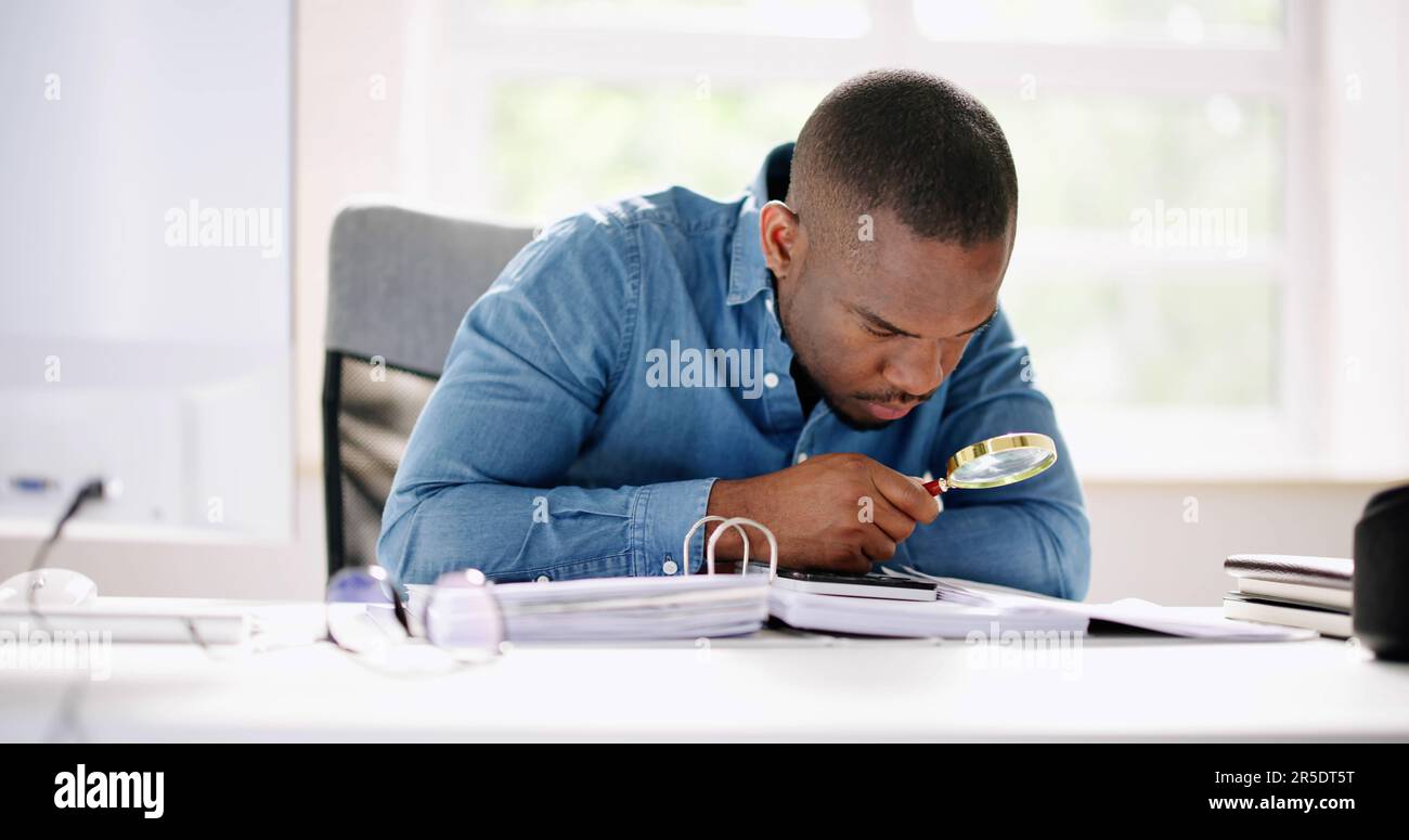 Irs Tax Audit. African Auditor Doing Debt Fraud Inspection Stock Photo ...