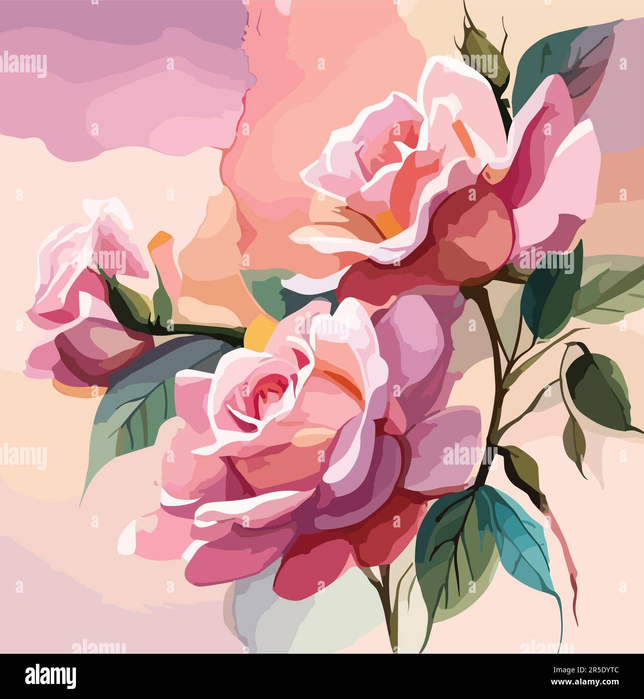 Gorgeous pink rose Stock Vector Images - Alamy