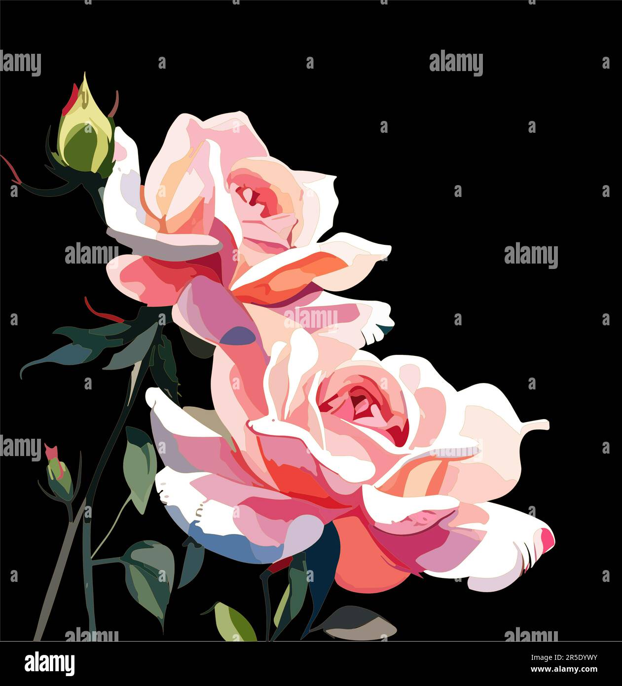 Gorgeous pink rose Stock Vector Images - Alamy