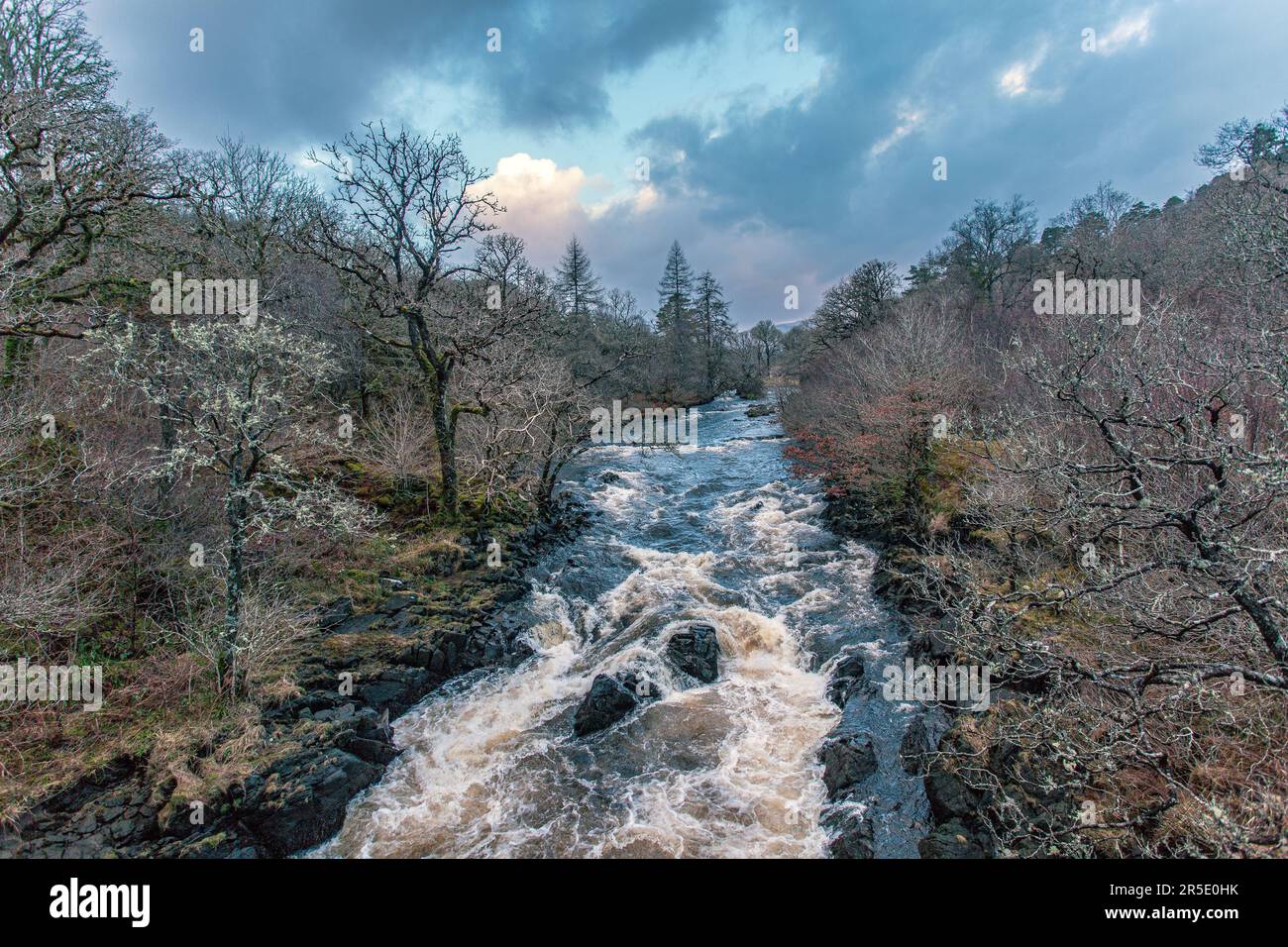 The Aline is the largest river flowing into the north of the Sound of Mull Stock Photo