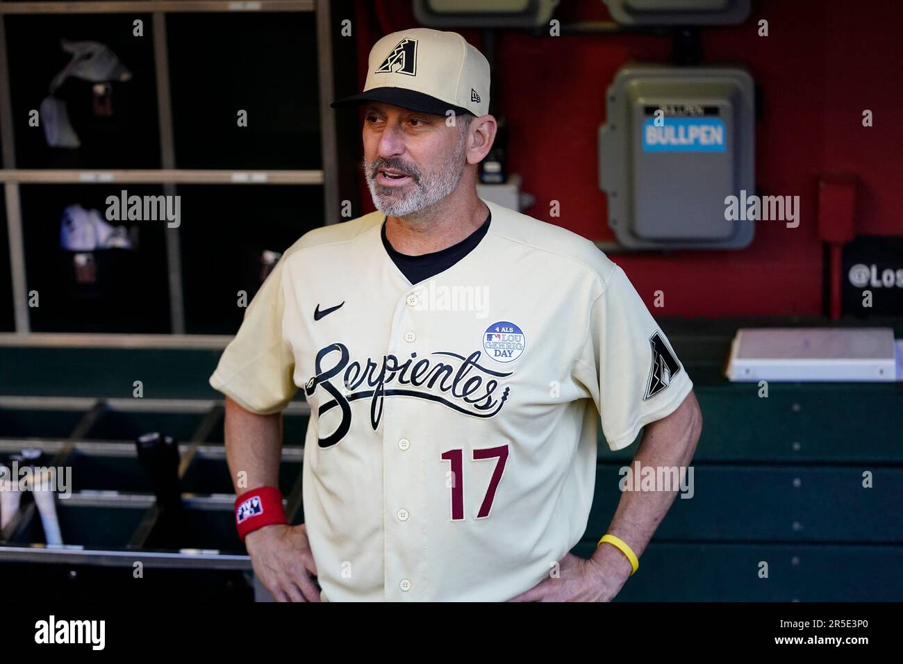 Arizona Diamondbacks manager Torey Lovullo pauses in the dugout prior