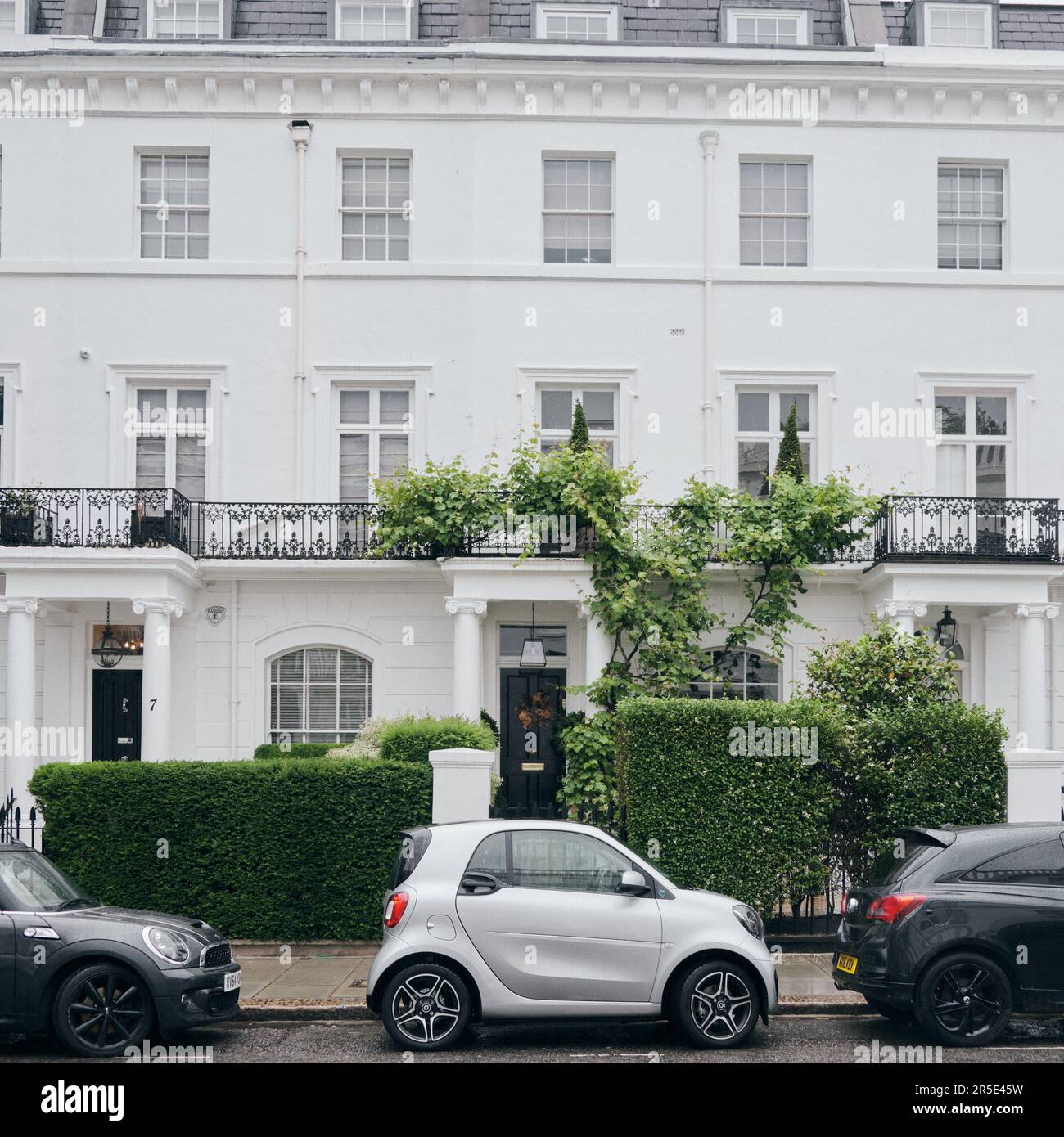 LONDON, UK JUNE 21st, 2021 Silver Smart EQ twoseater electric car