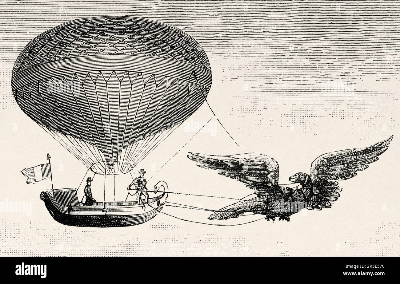 Dessin d'un ballon d'air volant. Belle carte Photo Stock - Alamy