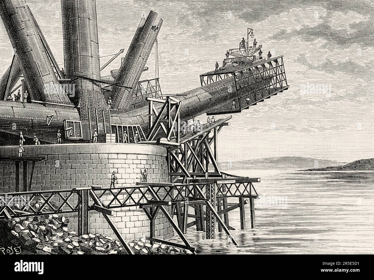 Fourth Bridge Construction of the The Forth Bridge, a cantilever railway bridge ...