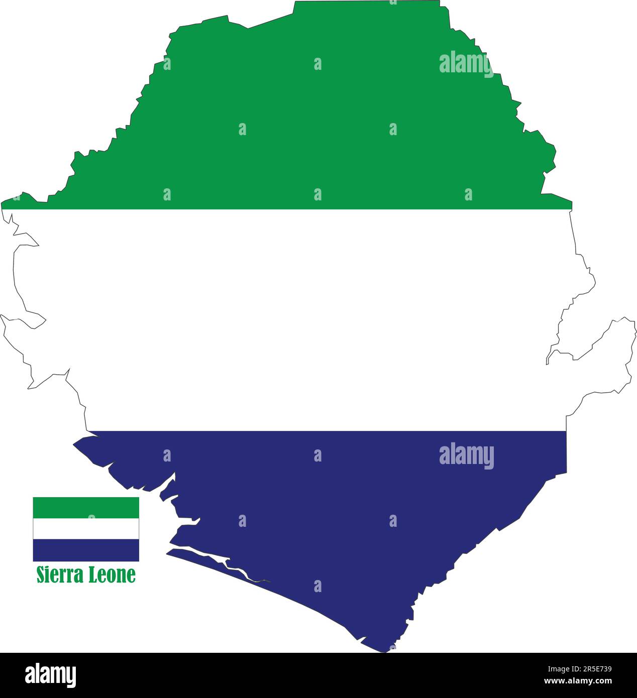 Sierra Leone Map and Flag Stock Vector