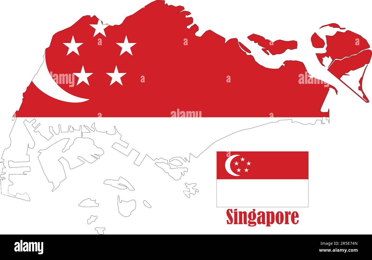 Singapore Map and Flag Stock Vector Image & Art - Alamy