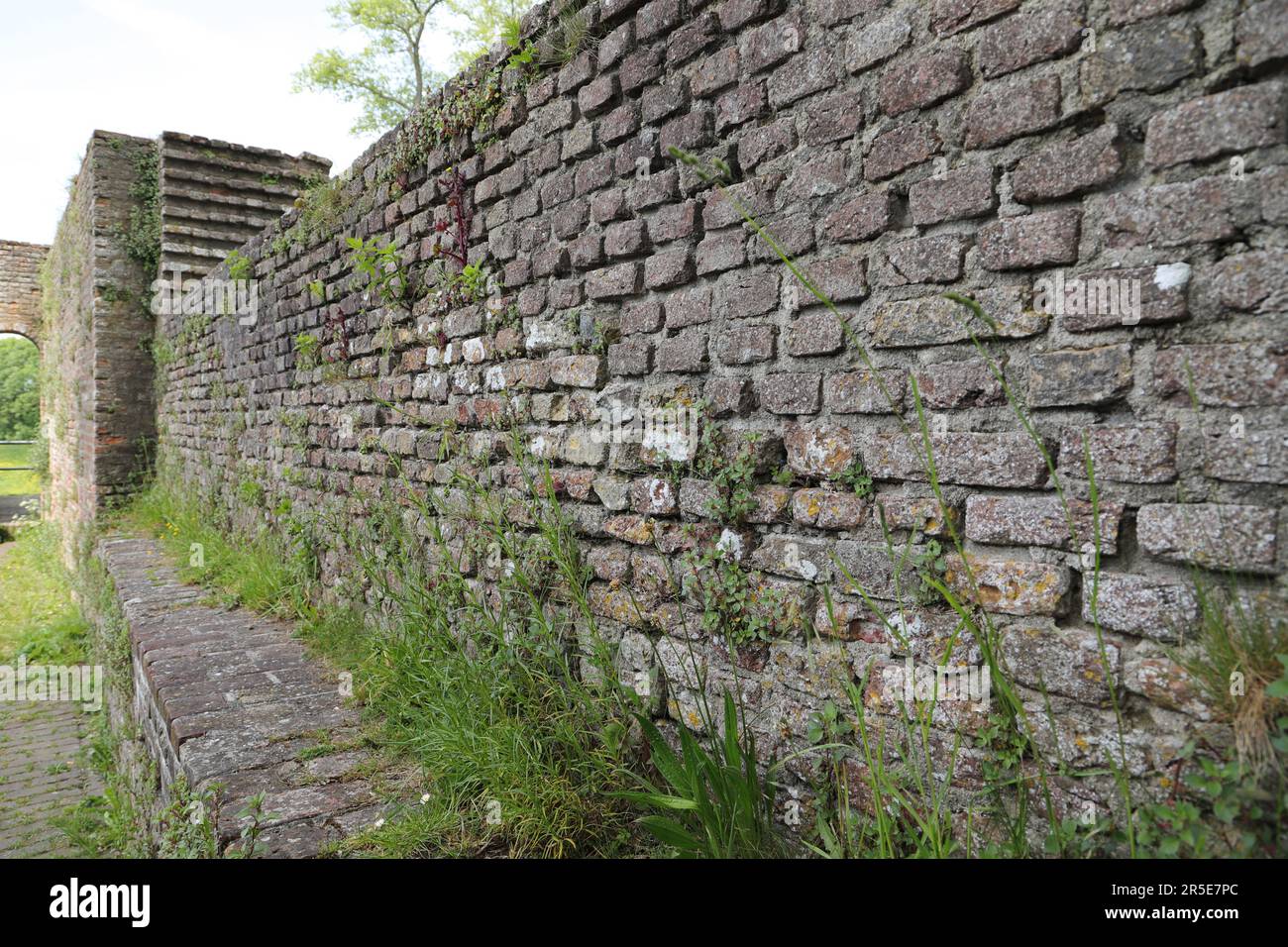 stone wall made of bricks Stock Photo