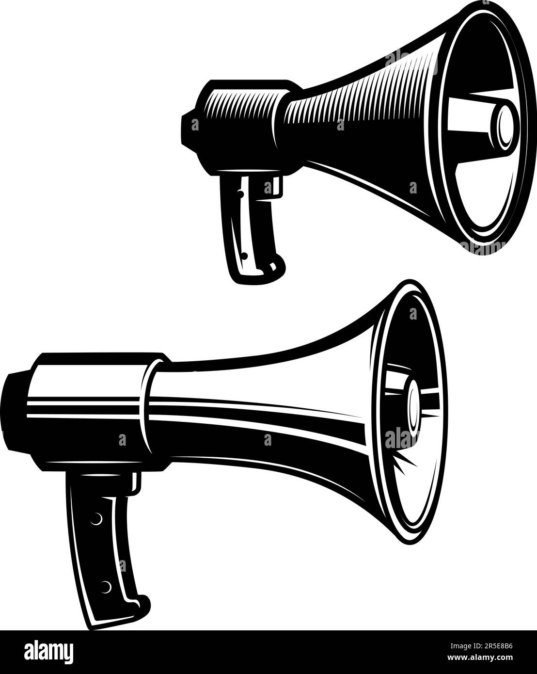 Illustration of the megaphone. Design element for logo, label, sign