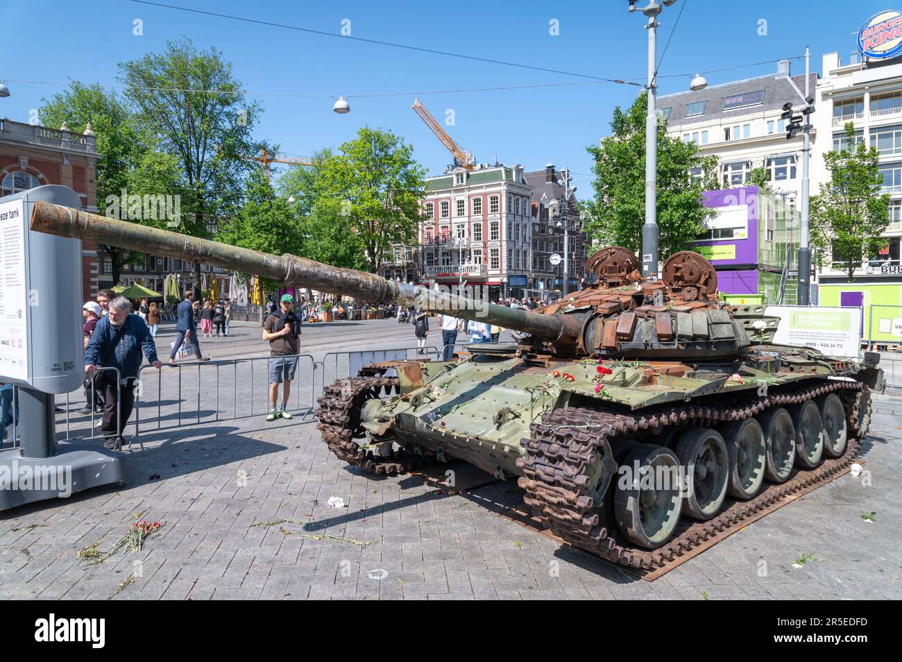 Destroyed Russian T-72 B1 tank Stock Photo