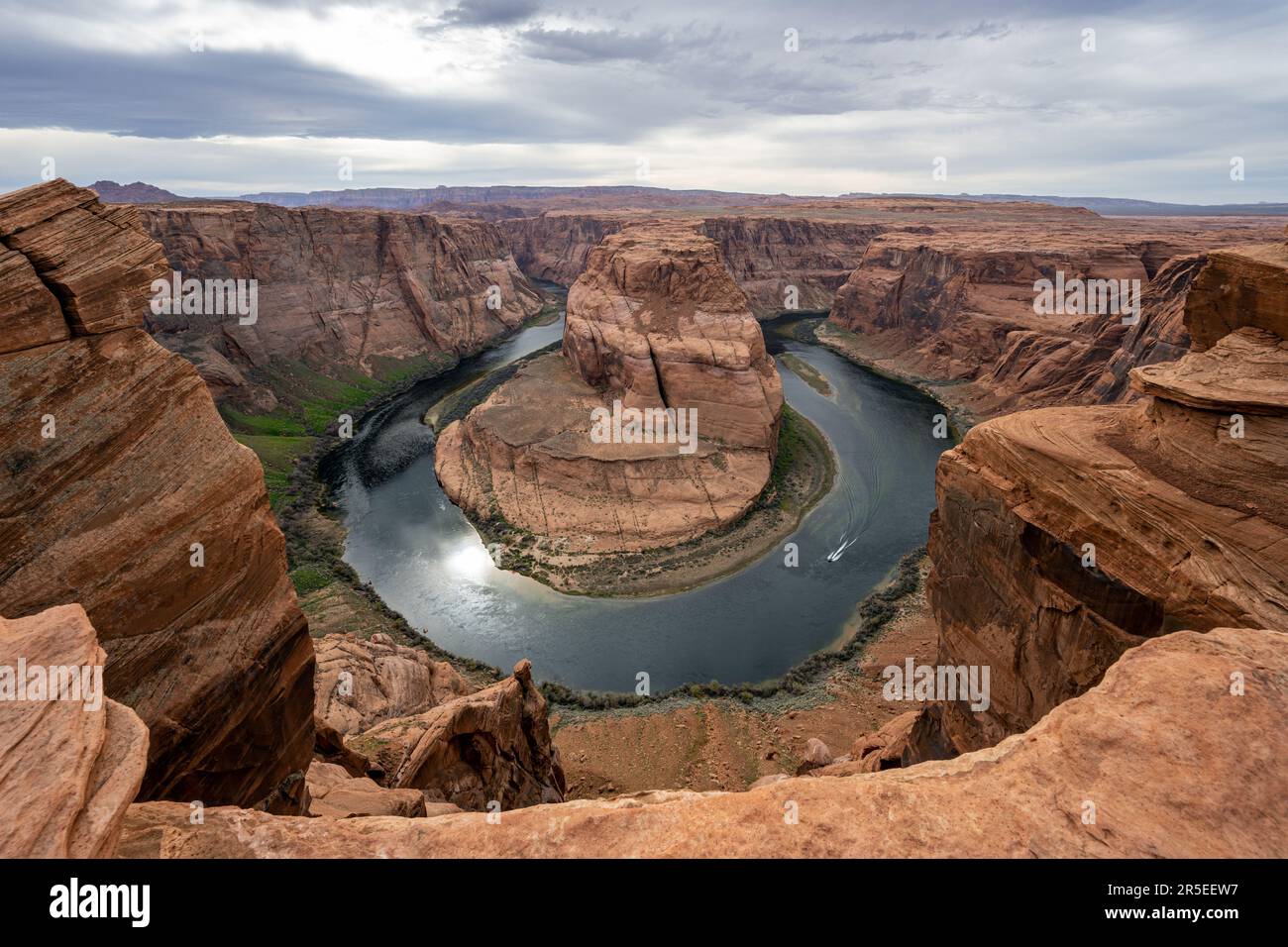 The amazing Horseshoe Bend of the Colorado river in northern Arizona Stock Photo