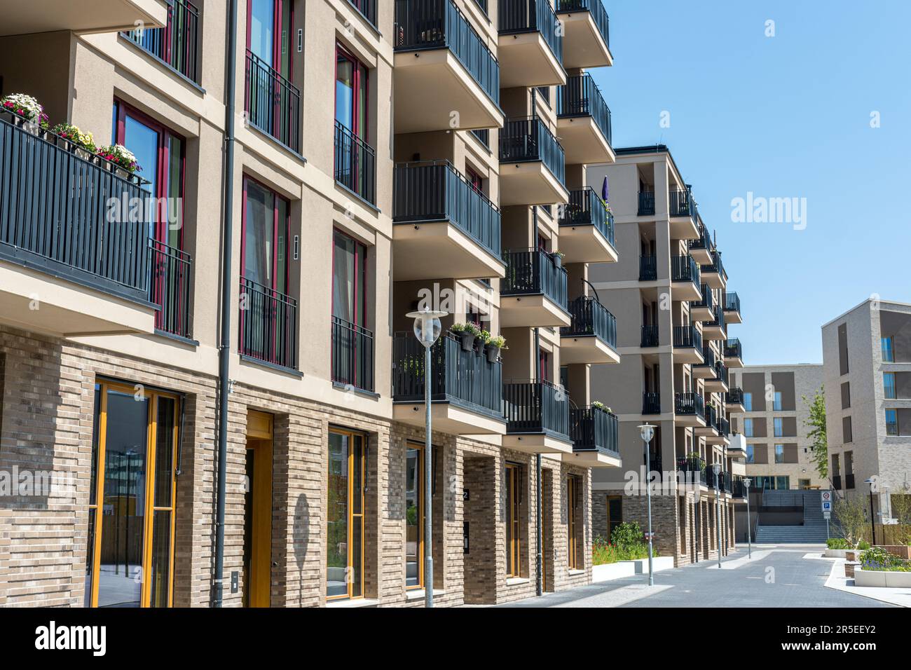 Photo inspiration: New Apartment Buildings With Secure Entry Reference: Residential Area With New Apartment Buildings Seen In Potsdam Germany