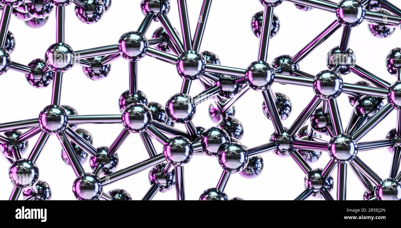 Illustration of metal balls and chains on a white background 3d render ...