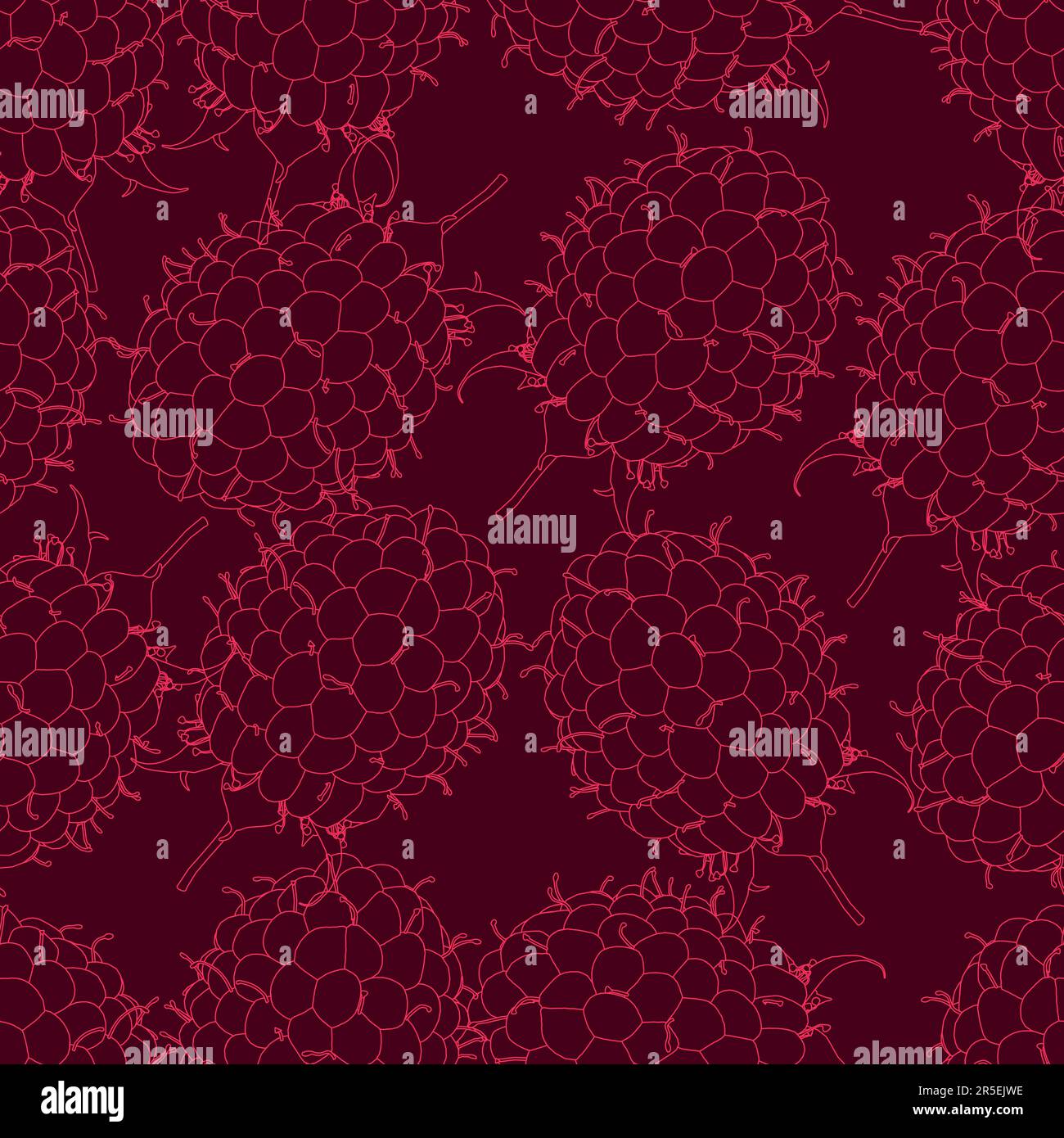 Raspberry Texture Map Seamless texture with contours of red raspberries isolated on a dark ...