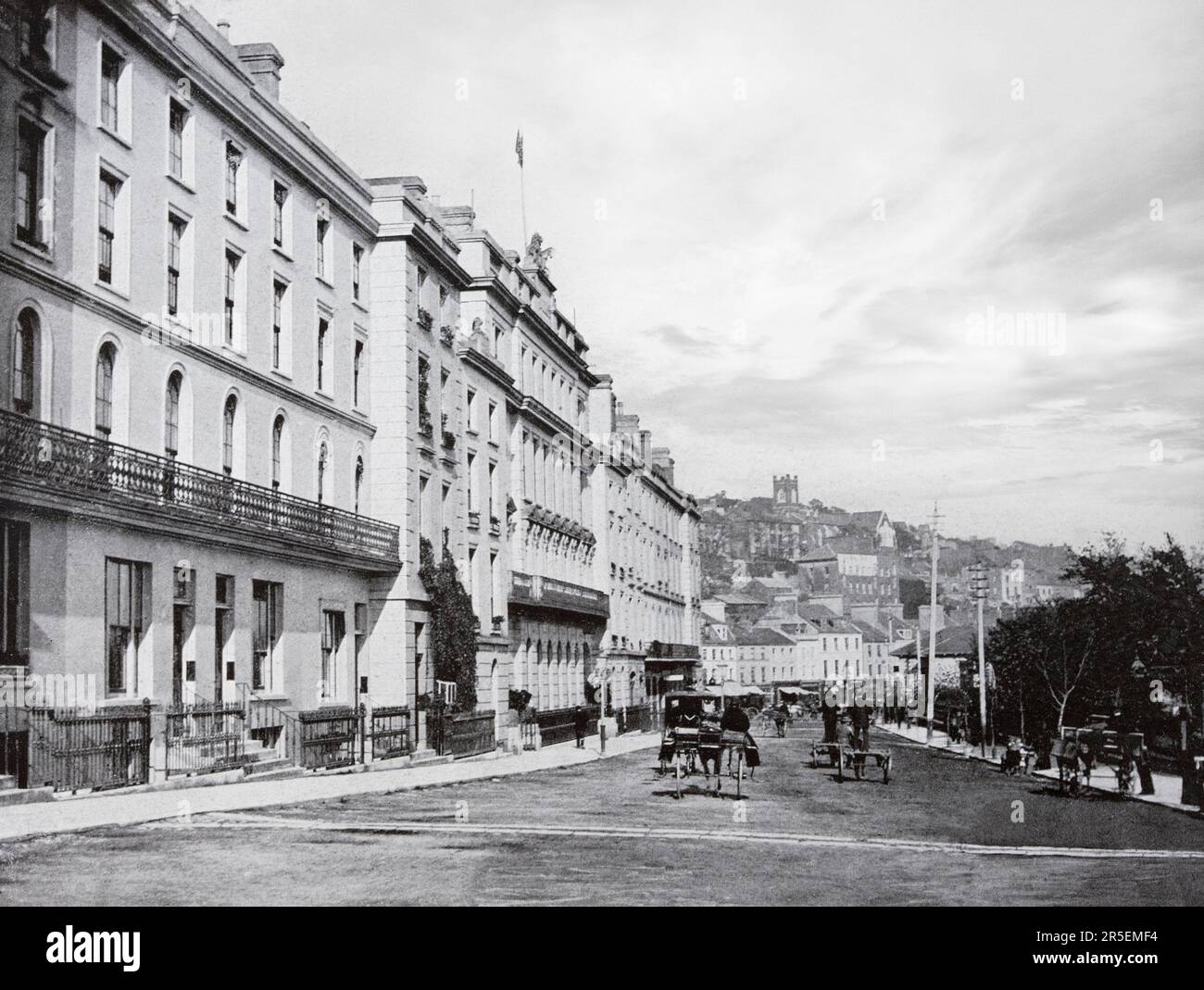 A late 19th century view of Westbourne Place in Cobh, known from 1849 ...