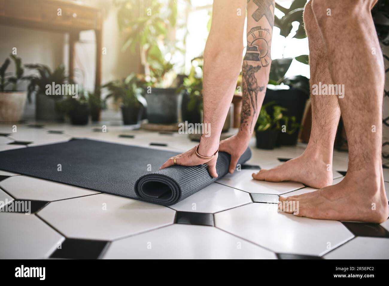 Life gets better the moment you open your yoga mat. an unrecognisable
