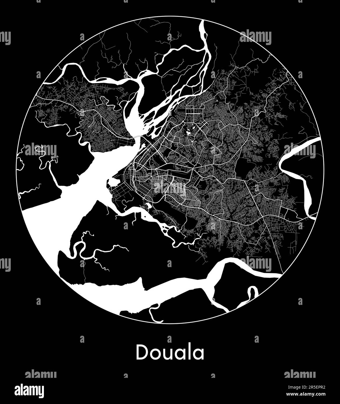 City Map Douala Cameroon Africa vector illustration Stock Vector