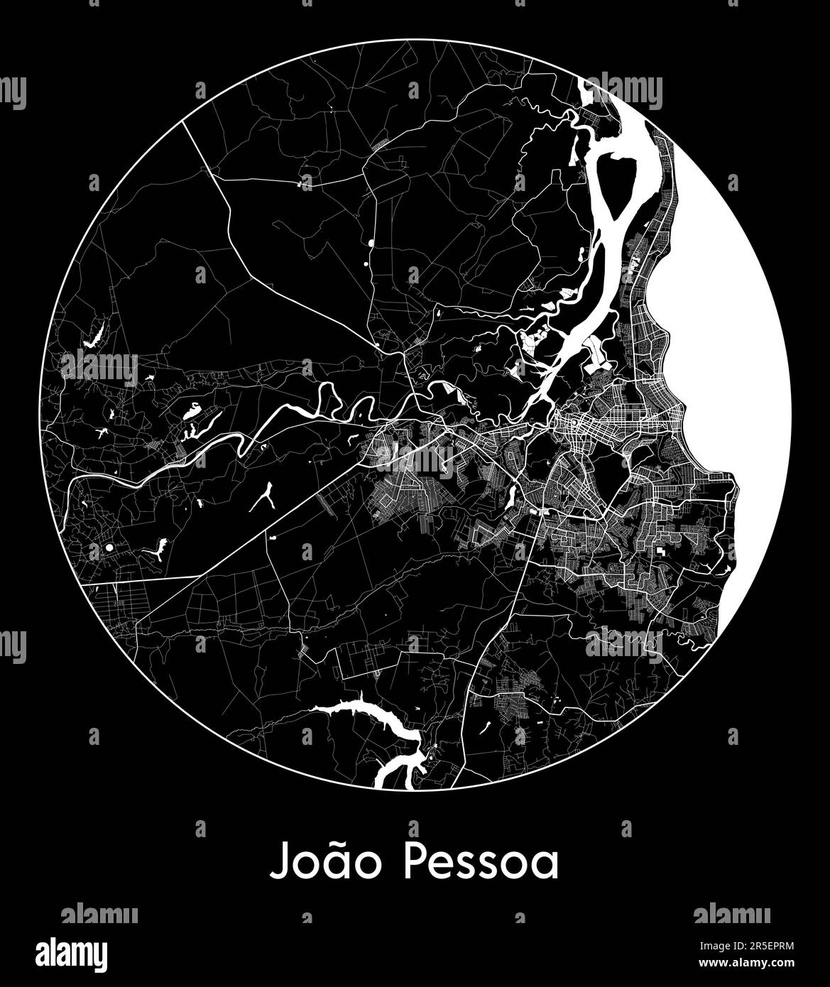 City Map Joao Pessoa Brazil South America vector illustration Stock ...