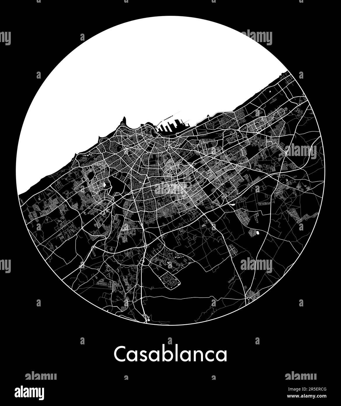 City Map Casablanca Morocco Africa vector illustration Stock Vector