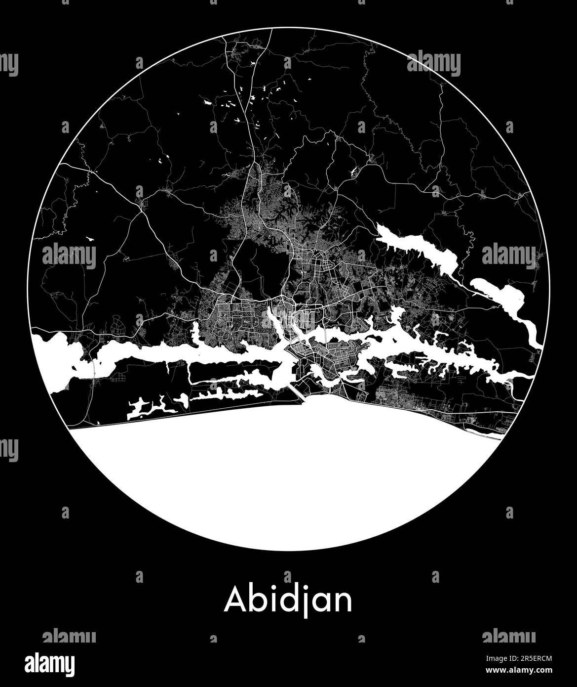 City Map Abidjan Ivory Coast Africa vector illustration Stock Vector