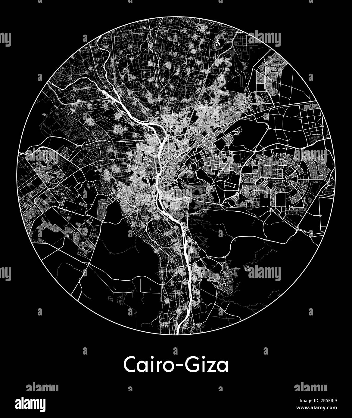 City Map CairoGiza Egypt Africa vector illustration Stock Vector Image