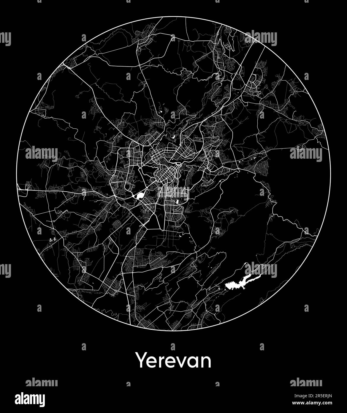 City Map Yerevan Armenia Asia vector illustration Stock Vector