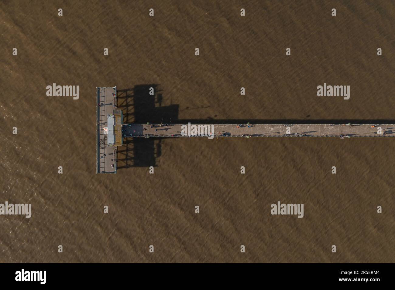 Aerial view of a dock in the Rio de la Plata on the Quilmes waterfront. Stock Photo