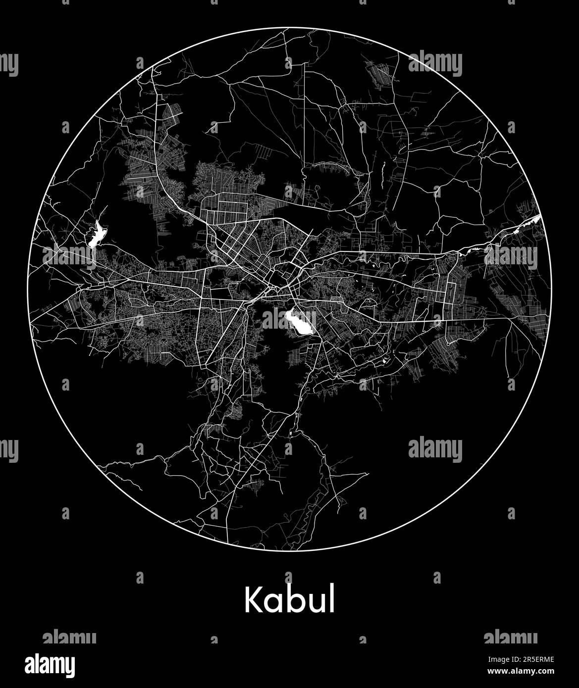 City Map Kabul Afghanistan Asia vector illustration Stock Vector