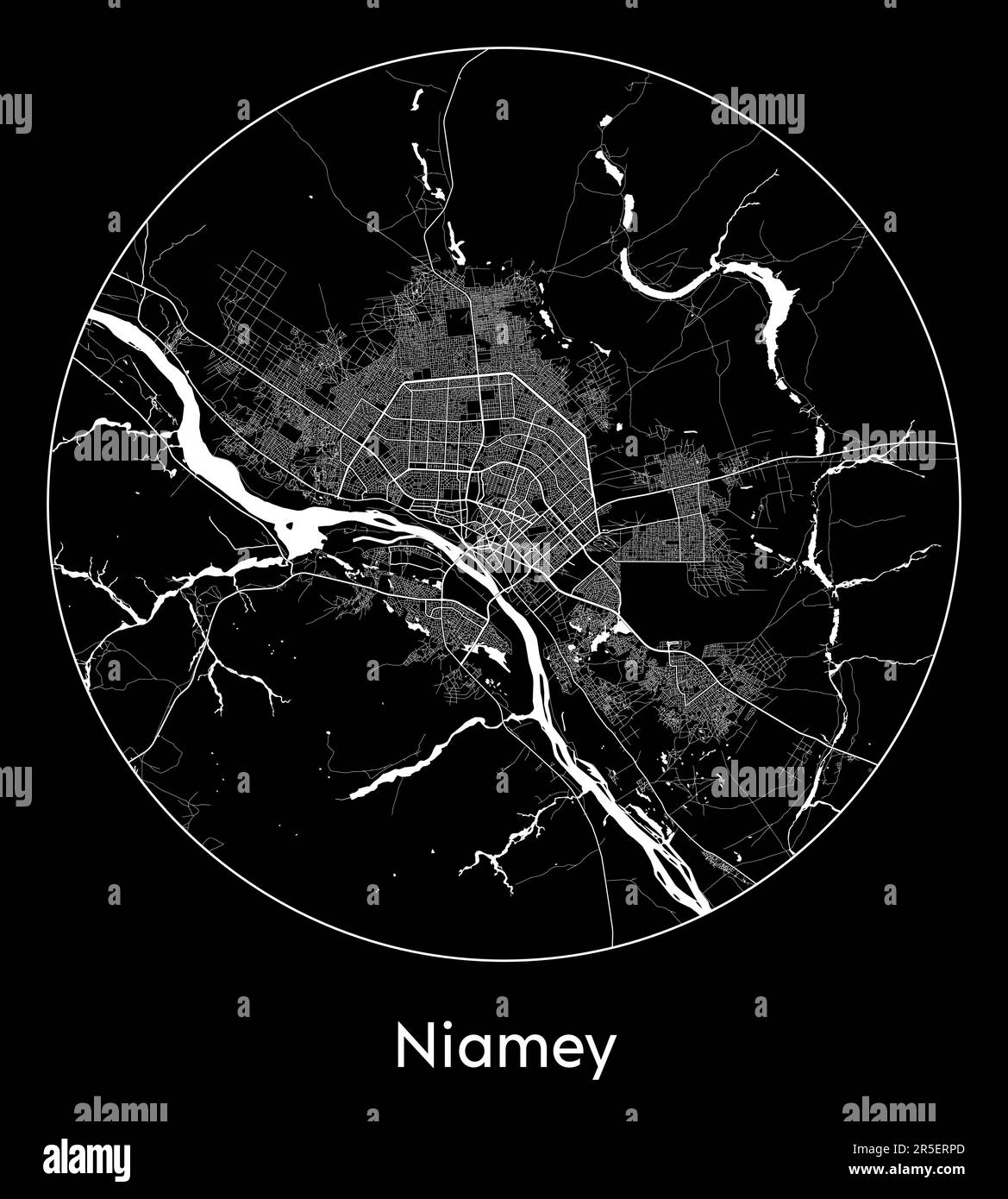 City Map Niamey Niger Africa vector illustration Stock Vector Image ...