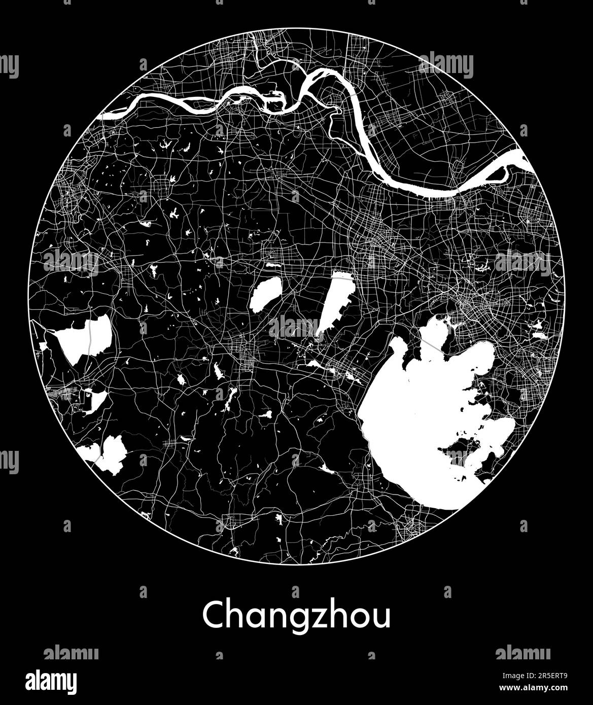 City Map Changzhou China Asia vector illustration Stock Vector