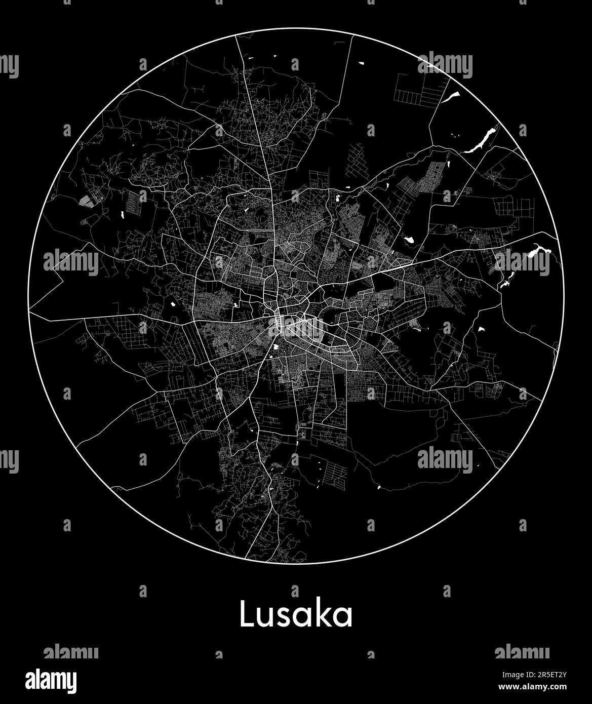 City Map Lusaka Zambia Africa vector illustration Stock Vector Image